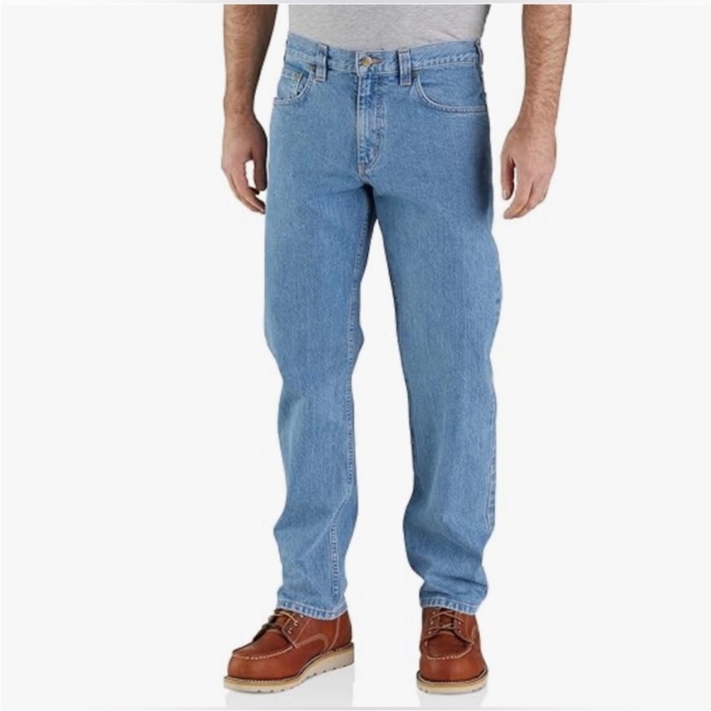 CARHARRT Denim Men’s Jeans Work Heavy Straight Fit Classic Blue Jeans sz 33 x 32